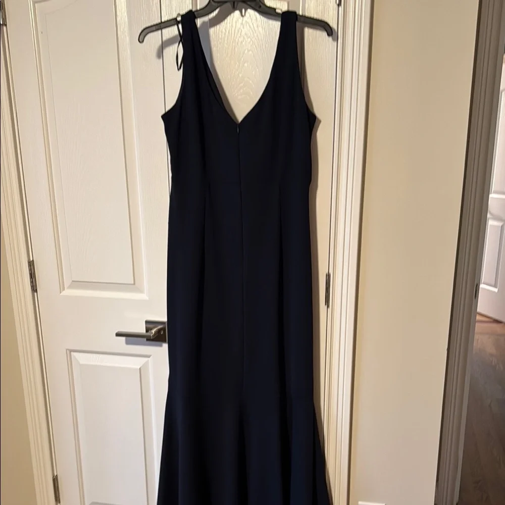 Elegant Navy High Low Women's Dress - Picture 6 of 7